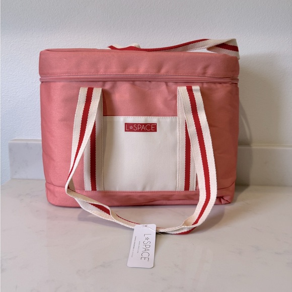 NWT L*Space Pink and Cream Cooler Tote Bag - Picture 1 of 6